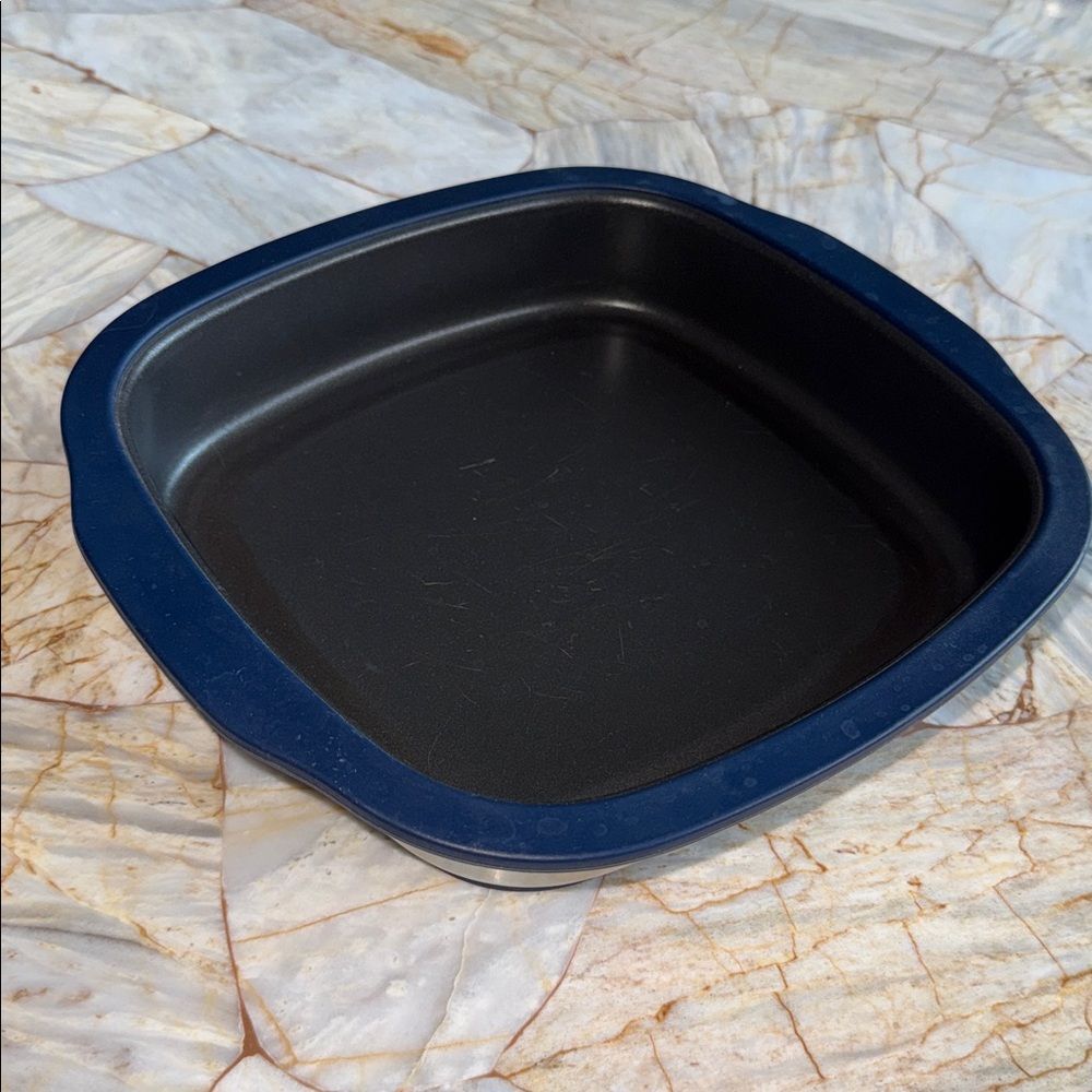 Tupperware Blue and Black Square Container